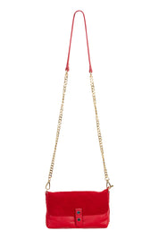 Product shot of the Paige Leather Wallet in colour Red (Red), from the front
