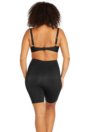 A model wearing the Michelangelo Bike Pant in colour Black (Black), from the back