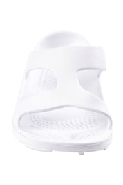 Product shot of the Indy Orthotic Support Slides in colour White (White), detail