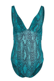 Product shot of the Everglades C/DD Longline One Piece in colour Jungle (Blue), from the front