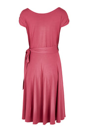 Product shot of the Wrap Dress in colour Dryrose (Pink), from the back