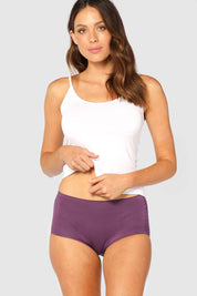 A model wearing the Bamboo Full Brief 3 Pack in colour BWP (Black), from the front, cropped image