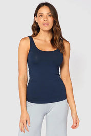 Bamboo Scoop Singlet - Navy