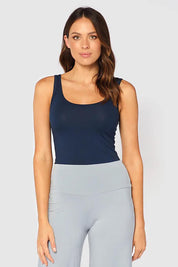 Bamboo Scoop Singlet - Navy