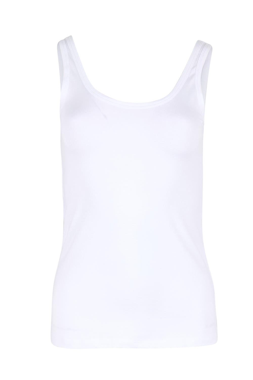Bamboo Scoop Singlet - White