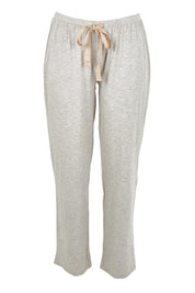 Product shot of the Relax PJ Long Bamboo Pants in colour Oatmeal, from the front