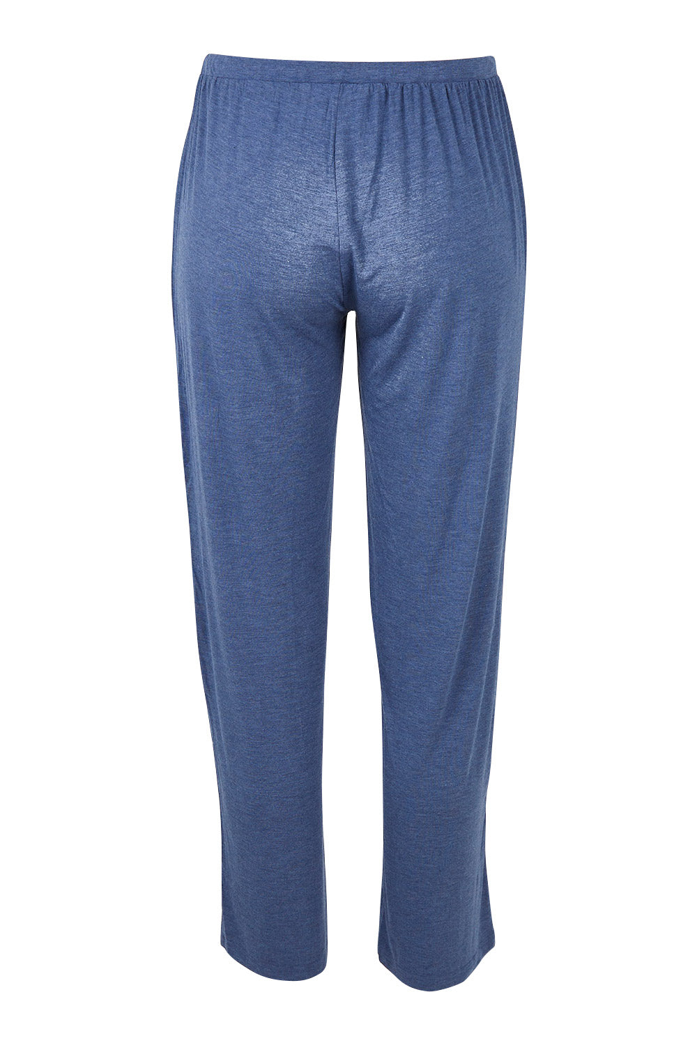 Product shot of the Relax PJ Long Bamboo Pants in colour Twilight (Blue), from the back