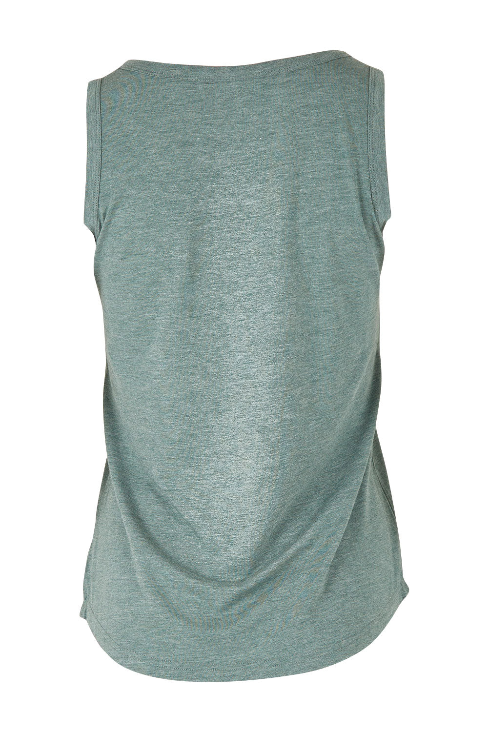 Product shot of the Henley Bamboo Singlet in colour Moss (Green), from the back