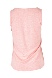Product shot of the Henley Bamboo Singlet in colour Rose (Pink), from the back