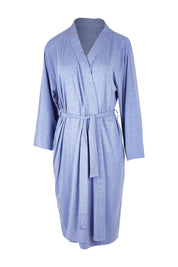 Product shot of the Bamboo Robe in colour Lavender (Blue), from the front