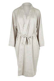 Product shot of the Bamboo Robe in colour Oatmeal, from the front