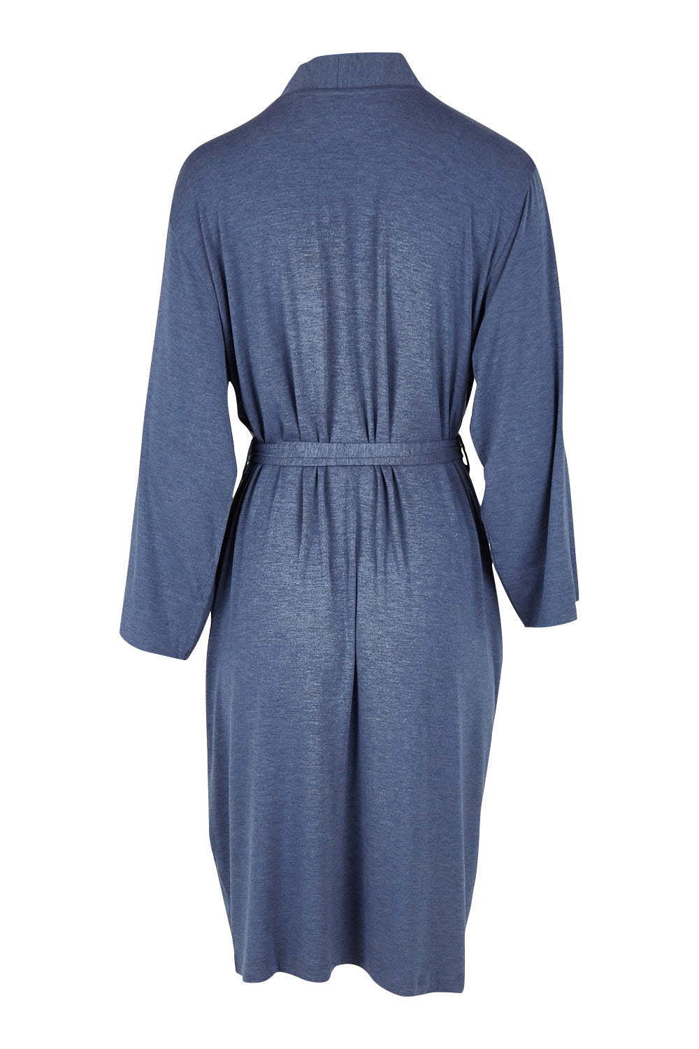 Product shot of the Bamboo Robe in colour Twilight (Blue), from the back