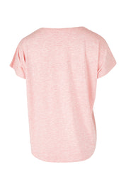 Product shot of the Lounge Bamboo Tee in colour Rose (Pink), from the back