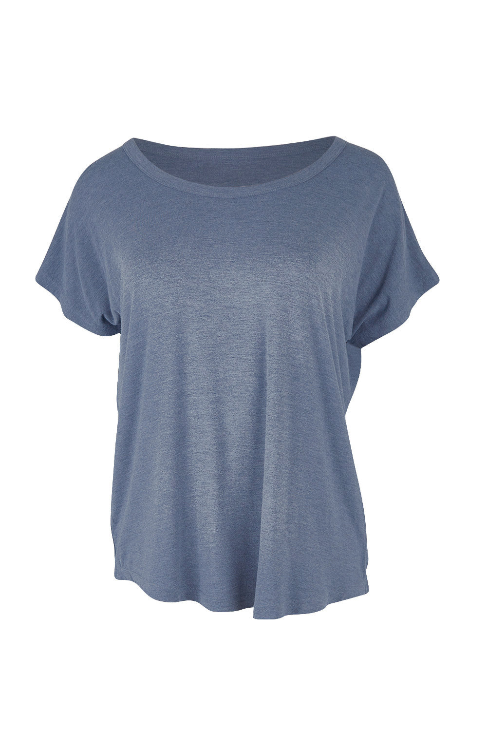 Product shot of the Lounge Bamboo Tee in colour Twilight (Blue), from the front