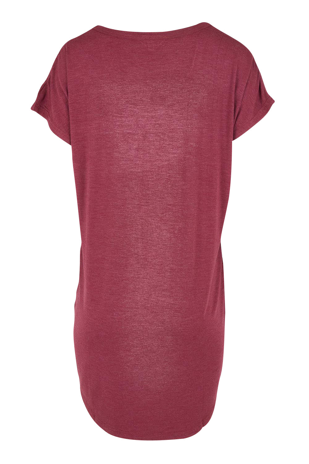 Product shot of the Bamboo Nightie in colour Burgundy (Red), from the back