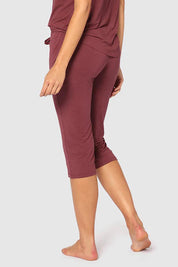 3/4 Bamboo PJ Pant - Burgundy