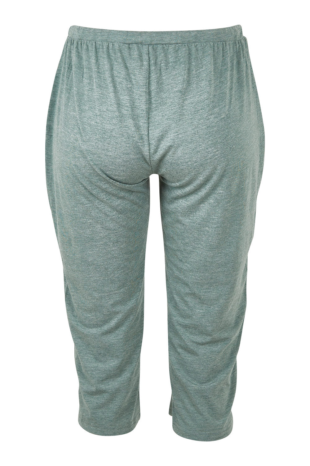 Product shot of the 3/4 Bamboo PJ Pant in colour Moss (Green), from the back