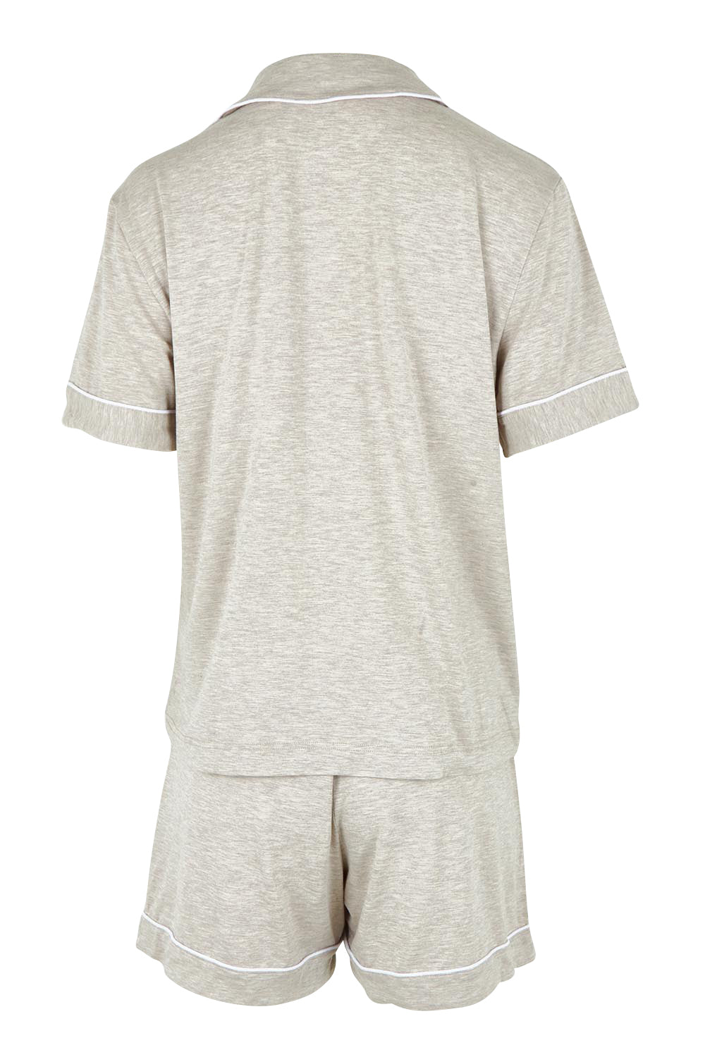 Product shot of the Bamboo PJ Set in colour Oatmeal, from the back