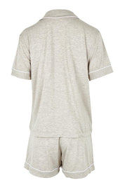 Product shot of the Bamboo PJ Set in colour Oatmeal, from the back