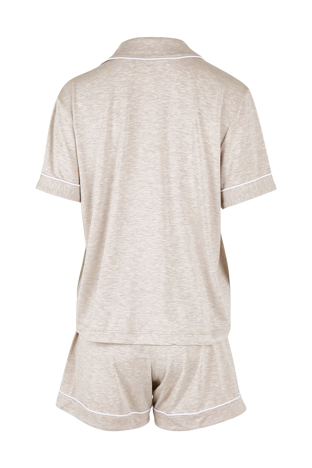 Product shot of the Bamboo PJ Set in colour Oatmeal, from the back