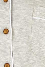 Product shot of the Bamboo PJ Set in colour Oatmeal, detail