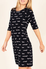 Preloved Sausage Dog 3/4 Sleeve Dress - Multi