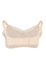 Product shot of the Nurture Maternity & Nursing Bra in colour Latte, from the back