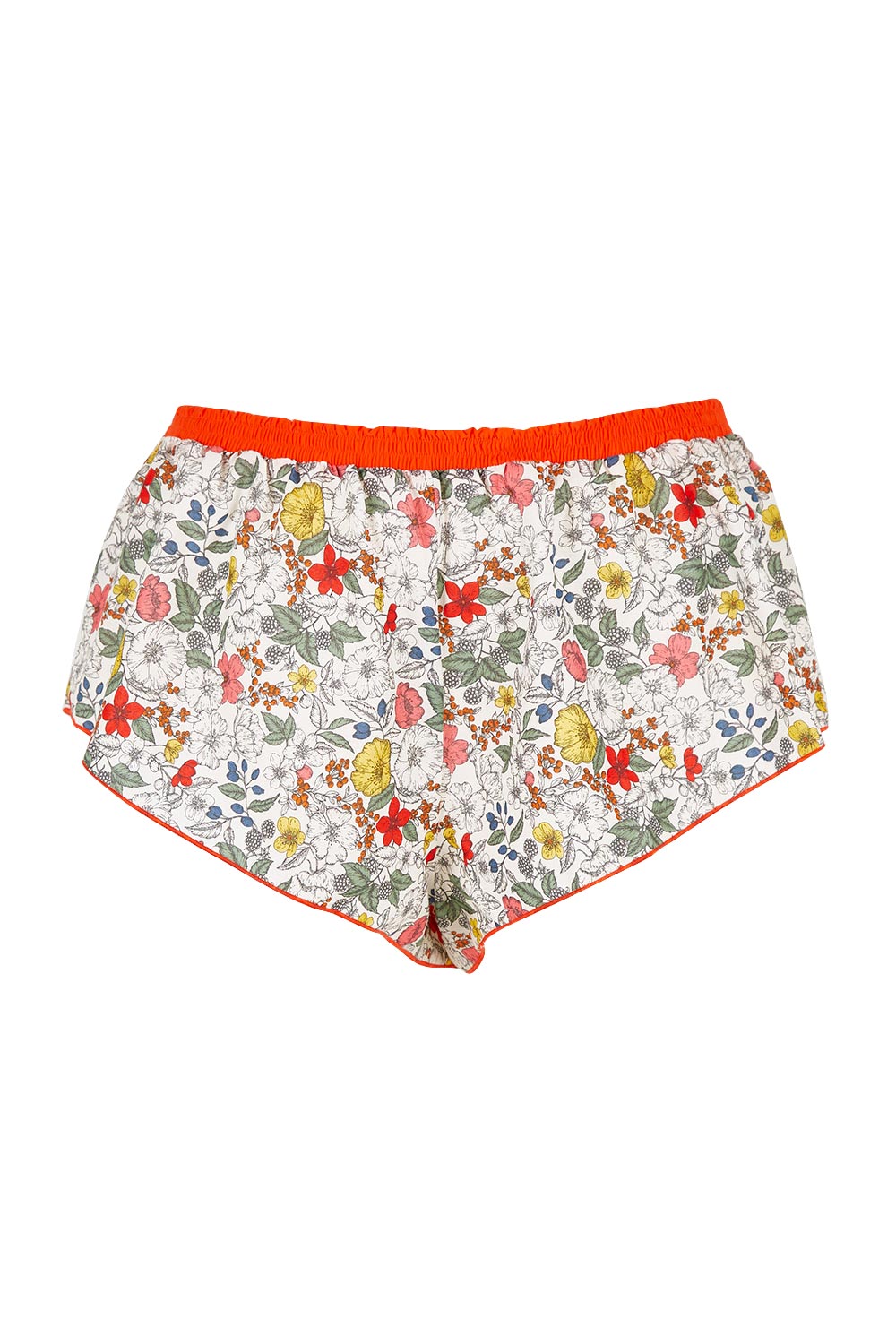 Product shot of the Liberty Bramble Short in colour Fiestabrum (Red), from the front