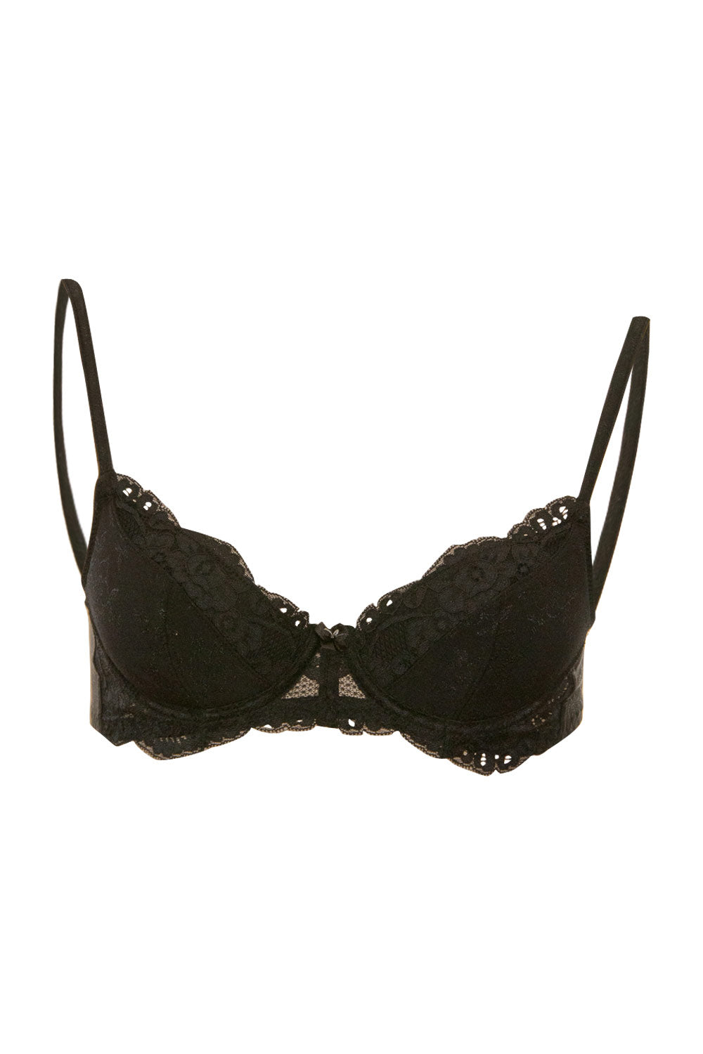 Product shot of the Body Lace Contour Bra in colour Black - Black (Black), from the front