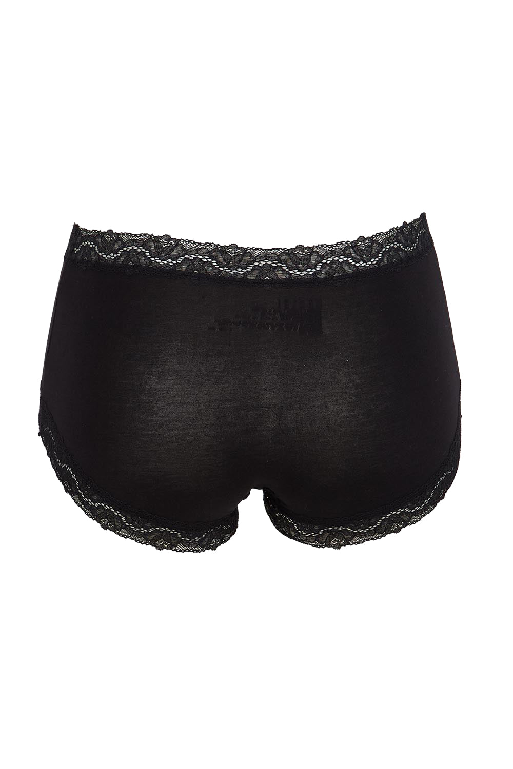 Product shot of the Marais Cotton Full Brief - Black in colour Black, from the back