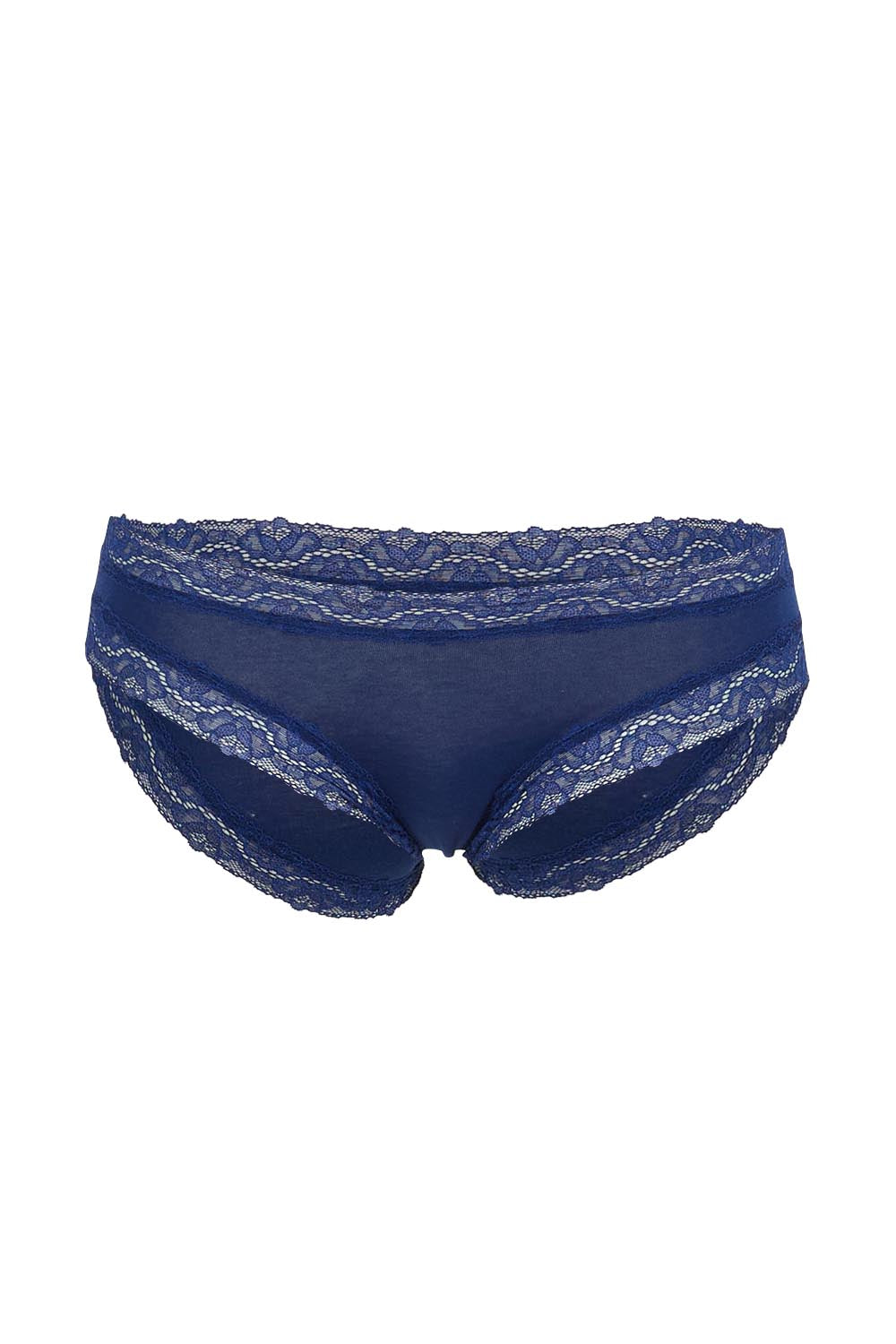 Product shot of the Marais Cotton Bikini - Darksapphire in colour Darksapphire, from the front