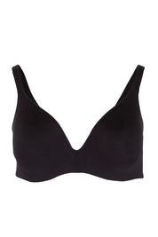 Product shot of the Barely There tin colourshirt  Bra - Black (Black), from the front
