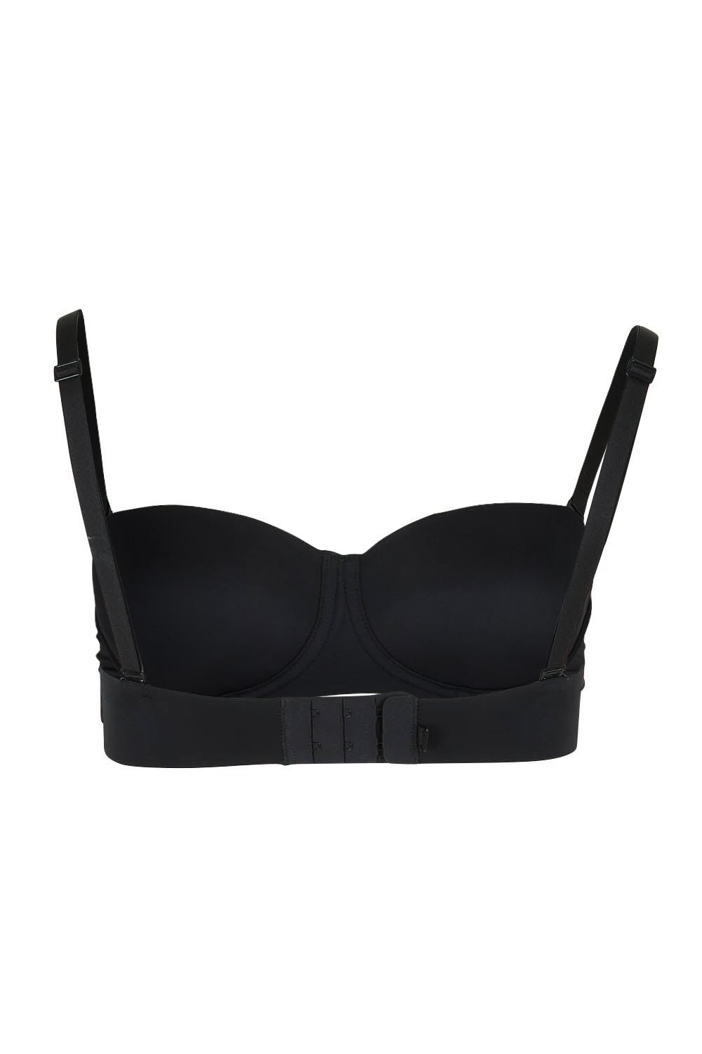 Product shot of the Luminous Strapless Bra in colour Black (Black), from the back