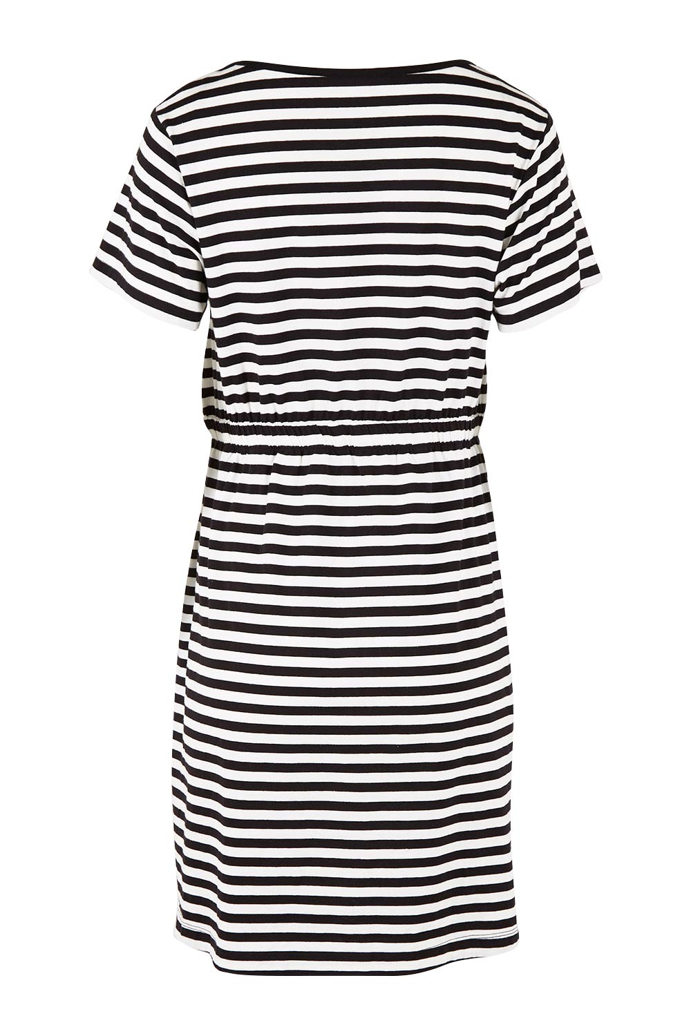 Product shot of the Milla Tin colourShirt Dress - Blkstripe (Black), from the back