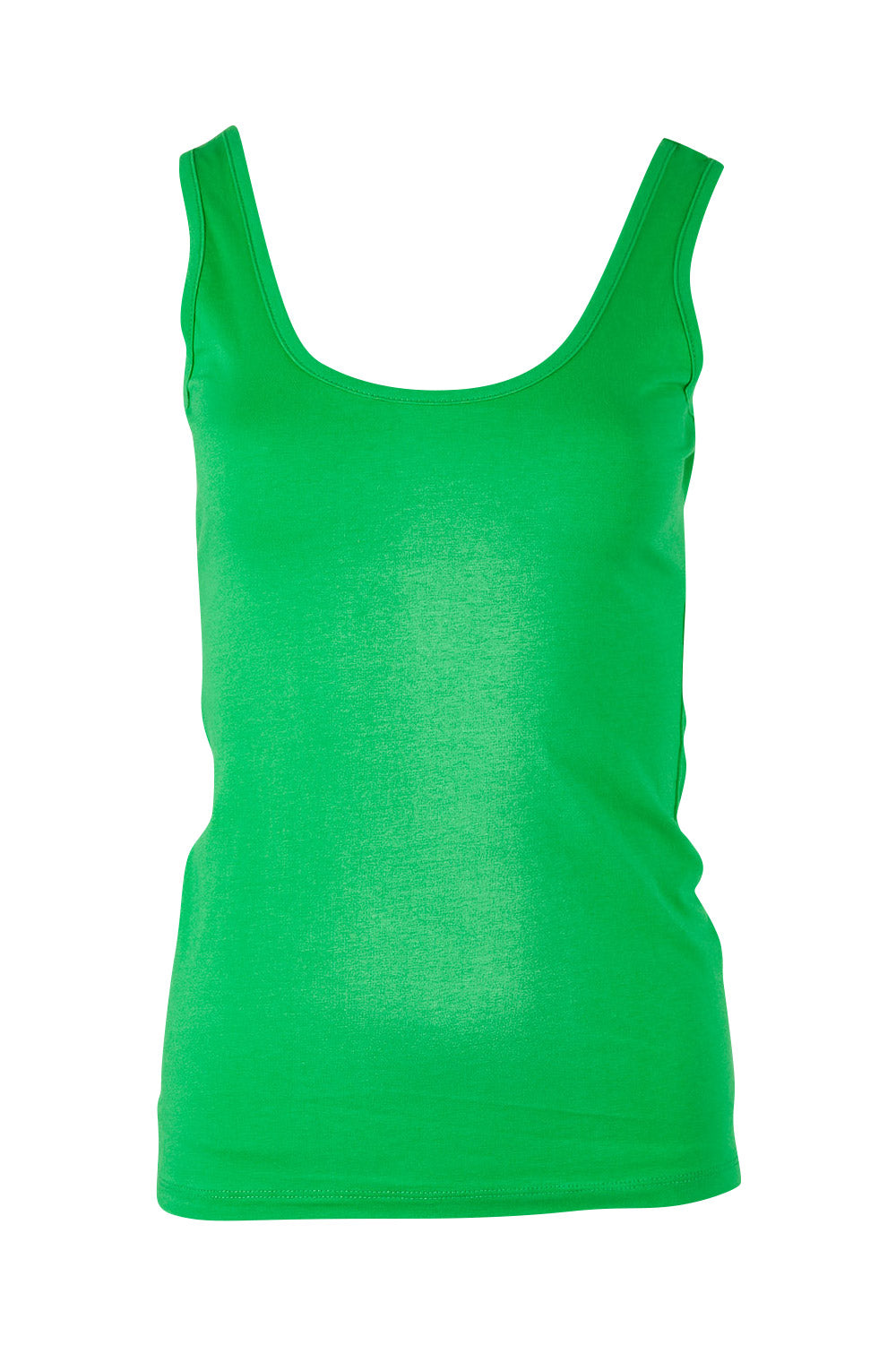 Product shot of the Emma Tank in colour Kiwi (Green), from the front