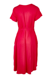 Product shot of the Brooke Dress in colour Rosered (Red), from the back
