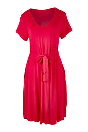 Product shot of the Brooke Dress in colour Rosered (Red), from the front