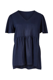 Product shot of the Abigail Blouse in colour Nigshadow (Blue), from the front