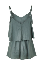 Product shot of the Fifi Cami in colour Deepgrn (Green), from the back