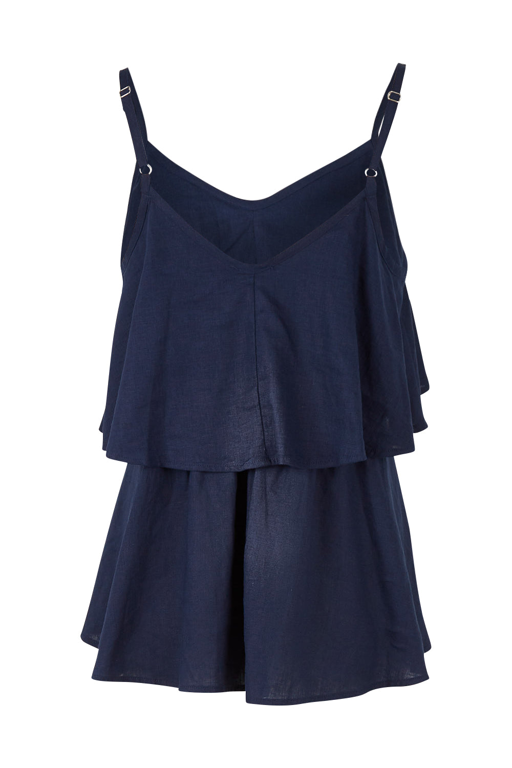 Product shot of the Fifi Cami in colour Nigshadow (Blue), from the back