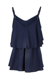 Product shot of the Fifi Cami in colour Nigshadow (Blue), from the back