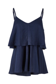 Product shot of the Fifi Cami in colour Nigshadow (Blue), from the front