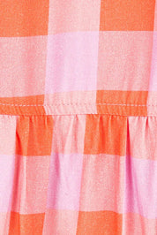 Product shot of the Fiona Shirt in colour Redcheck (Red), detail