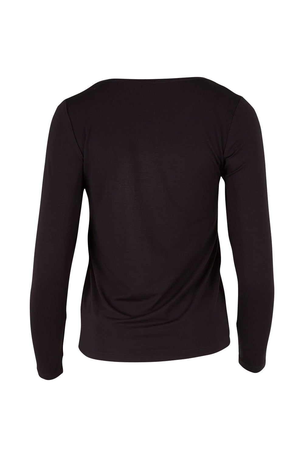 Product shot of the Kelli Long Sleeve Top in colour Black (Black), from the back