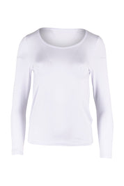 Product shot of the Kelli Long Sleeve Top in colour White (White), from the front