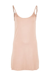 Product shot of the Roxie Reversible Slip in colour Nude, from the front