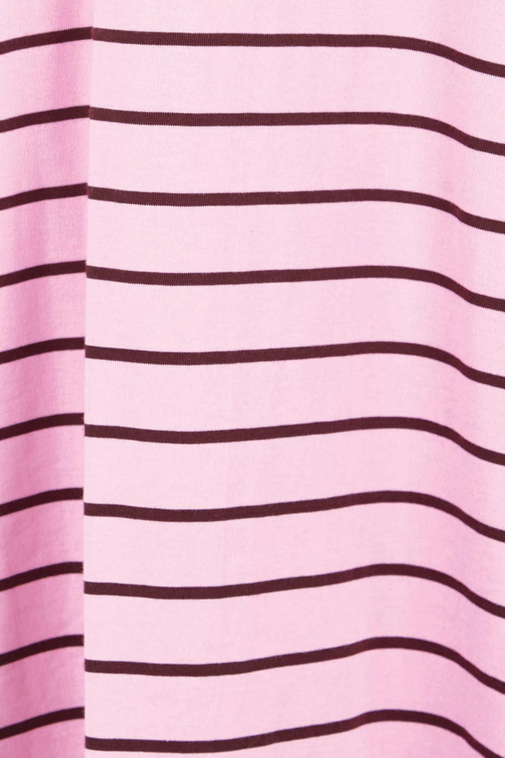 Product shot of the Zena T-Shirt Dress – Pinkchoc in colour Pinkchoc, showing detail