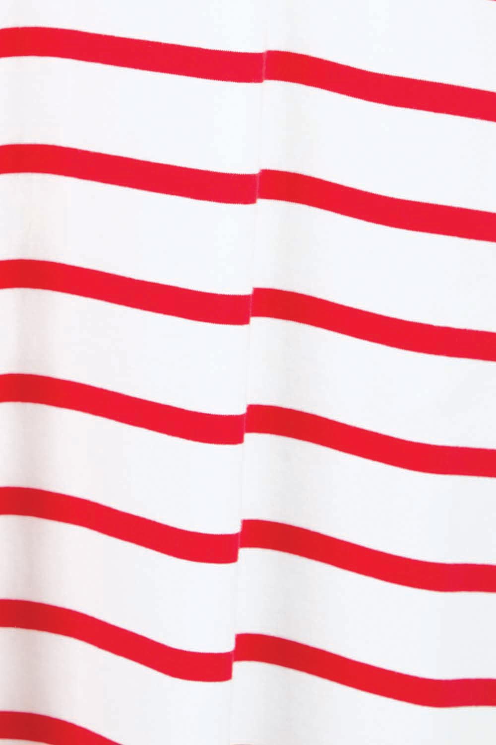 Product shot of the Zena T-Shirt Dress – Red in colour Red, showing detail