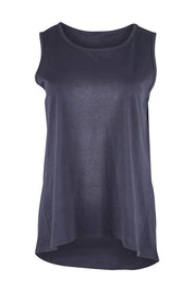 Product shot of the Josie Tank in colour Coal (Black), from the front
