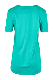 Product shot of the Luella Tee in colour Teal (Green), from the back